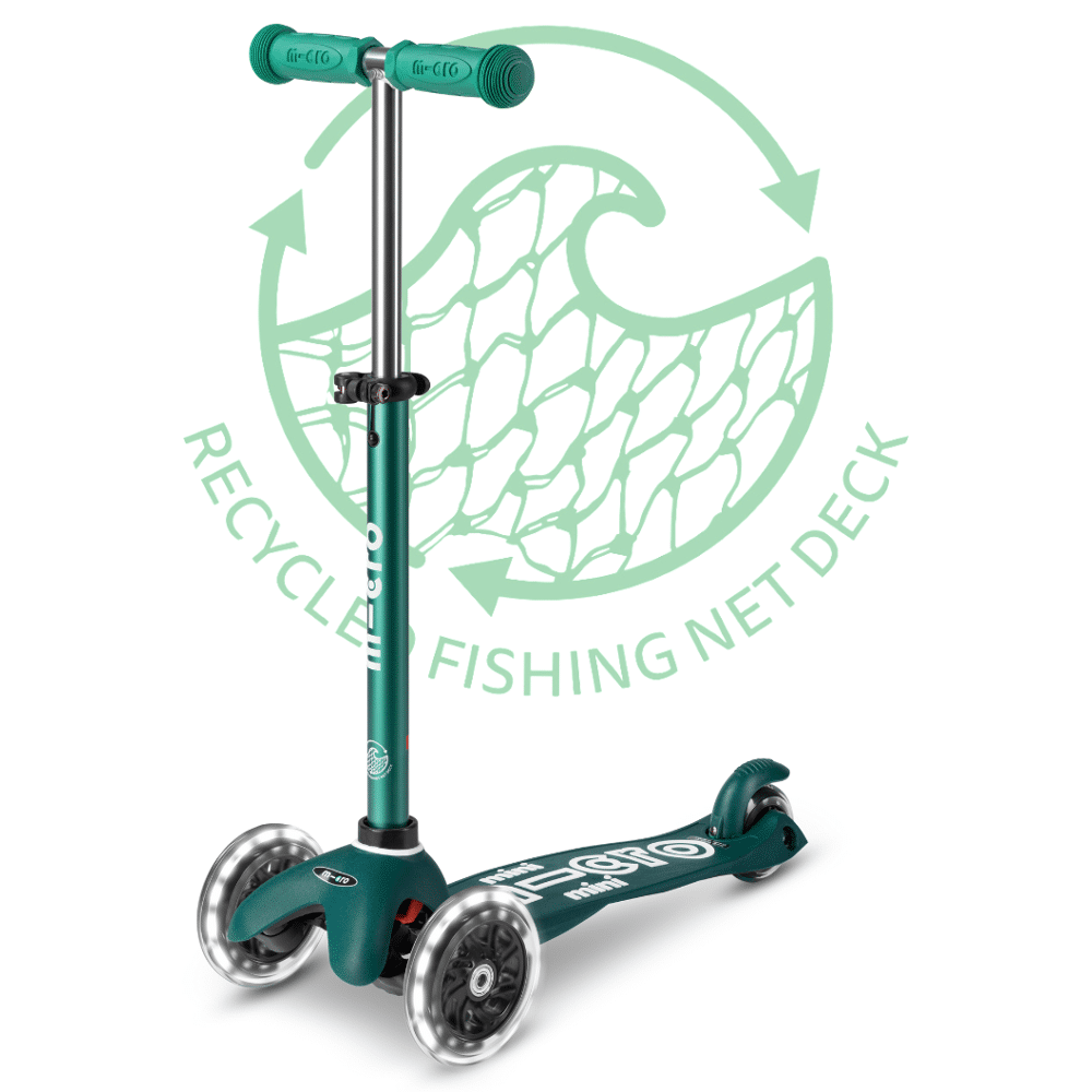 Mini Micro scooter Deluxe ECO LED Green